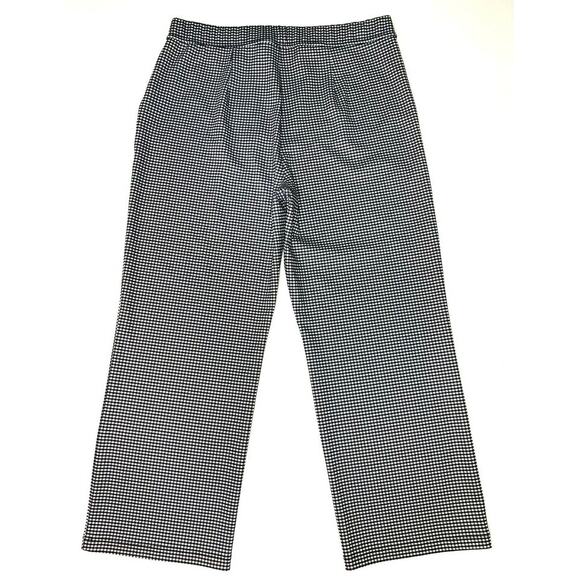 Sanctuary Pull On Flat Front Stretch Crop Pants Plus Sz 3X Black Mini Check NWT - Picture 2 of 8